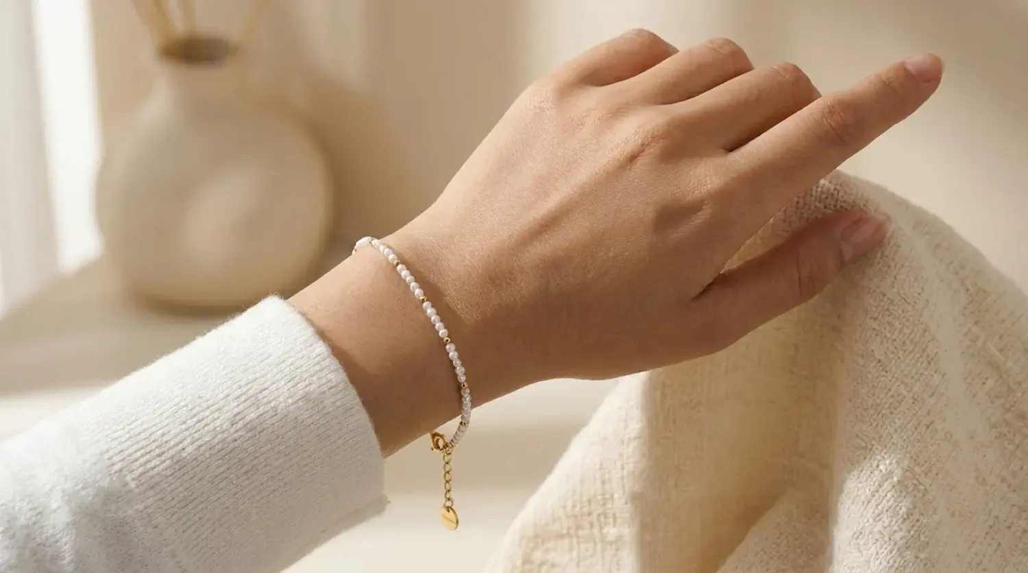 Edelstahl Armband Golden Shell Harmony